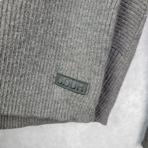 HUGO Hugo Boss Gray Extra Fine Merino Crewneck Sweater Size L - Picture 8 of 11